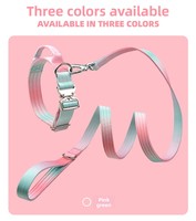 Ensemble laisse et collier de luxe en polyester à motif dessin animé dégradé, doux et confortable, solution d'entraînement pour les aventures en plein air