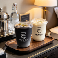 Gobelet en PET transparent de 12 oz avec logo personnalisé, fond arrondi en U, avec couvercles et pailles pour café, thé, café à emporter, vente en gros personnalisée en vrac