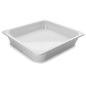 Contenitore per alimenti in melamina bianca da 2,3 litri, piatto quadrato per uso in cucina - Product Image 1