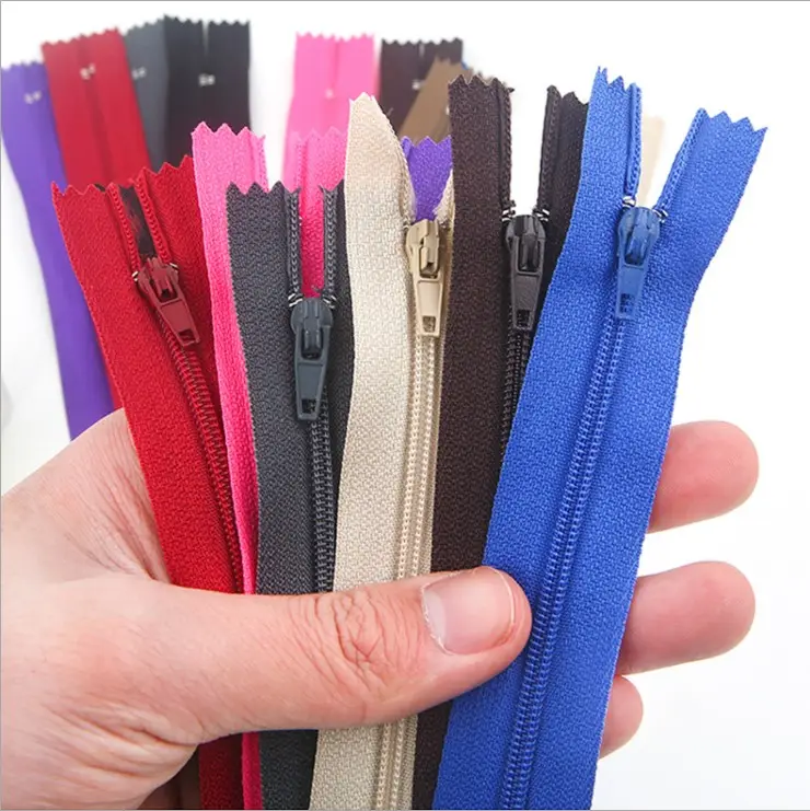 Colors Factory Wholesales Cheap Price 20CM Cloes End Nylon Zipper Long Chain For Pants Placket