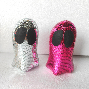 Boule disco d'Halloween, fantôme, décoration de fantôme effrayante et lumineuse pour fête dans une maison hantée, décoration effrayante en vert, argent, violet - Product Image 2