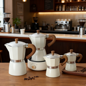 ชุดเครื่อง<span class=keywords><strong>ชง</strong></span><span class=keywords><strong>กาแฟ</strong></span>เอสเพรสโซ่แบบอิตาลี Kingze Custom Logo พร้อมหม้อโมก้าอะลูมิเนียมแบบพกพา ดีไซน์คลาสสิก ขนาด 3/6/9 ถ้วย - Product Image 2