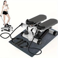 Mini Stepper Hydraulique d'Exercice à Domicile avec Corde de Traction et Tapis, Charge Max. 150 kg
