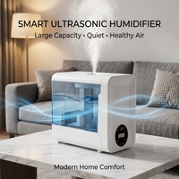 Humidificateur intelligent HD600 personnalisé résistant à l'humidité pour salle de bain et chambre à coucher avec réservoir d'eau transparent