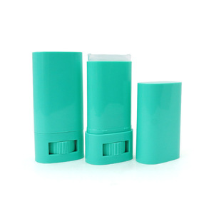 Sang trọng Màu Xanh Lá Cây rỗng hình bầu dục Lotion Thanh Thanh bơm lại nhựa màu tím Lipbalm Ống xoắn lên khử mùi container 5g 15g 20g - Product Image 1