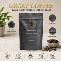 Sachet Doypack Noir Moderne Personnalisé avec Logo, Vente en Gros Petites Séries, pour Grains de Café de Luxe