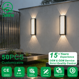 Lámpara de Pared Exterior con Luz Arriba y Abajo, Cuadrada, IP65 Impermeable, Diseño Moderno Minimalista <span class=keywords><strong>para</strong></span> Iluminación de <span class=keywords><strong>Fachadas</strong></span> de Edificios - Product Image 1