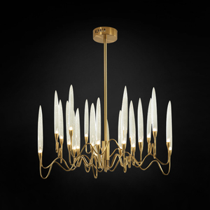 Hiện Đại Mỹ pha lê LED Đèn chùm với sắt cho phòng khách khách sạn biệt thự trang trí chiếu sáng 15 90 ánh sáng mặt dây chuyền cho phòng ngủ - Product Image 1