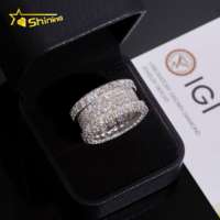 Bague pour homme en argent sterling 925, style hip-hop, bague de pinky, bague éternité, diamant de laboratoire, certifiée IGI