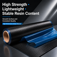 Tissu préimprégné en fibre de carbone d'usine, résine époxy haute performance, rouleau sergé 3K, largeur personnalisée, film de décollement pour pièces composites