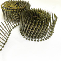 Clous de toiture en spirale à tige lisse en fer de haute qualité pour la construction et les palettes, 2''x0.099, plaqués zinc jaune-chromate