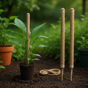 Bâton de coco tressé de 27,6 pouces, corde de chanvre pliable pour le soutien des plantes, idéal pour la création de jardins et l'aménagement de espaces verts. - Product Image 2