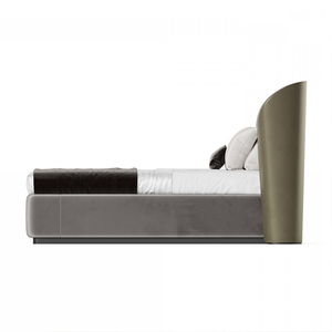 <span class=keywords><strong>Letto</strong></span> Moderno di Lusso in Velluto <span class=keywords><strong>Grigio</strong></span>, Misura King Size, Morbido, Arredamento Camera da <span class=keywords><strong>Letto</strong></span>, <span class=keywords><strong>Letto</strong></span> <span class=keywords><strong>Matrimoniale</strong></span> in Pelle Opaca - Product Image 2