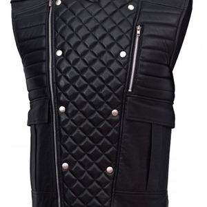 Veste en cuir professionnelle pour homme, 100% cuir, col montant, respirante, confortable, nouveau style, couleur et taille personnalisables - Product Image 4