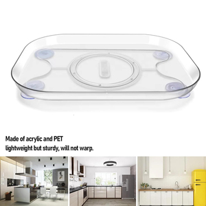 <span class=keywords><strong>Plateau</strong></span> tournant Lazy Susan pour réfrigérateur - Organisateur de réfrigérateur rotatif à 360°, <span class=keywords><strong>plateau</strong></span> de rangement flexible pour armoire de réfrigérateur et garde-manger - Product Image 4