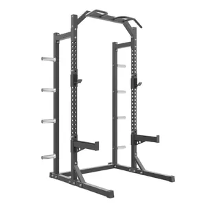 Chinese Functional Trainer Strength System Belt Bench Press Crossover Rig Stand Station Yoke J hook Squat Rack Power Smith Cage