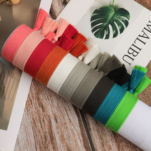 <strong>Custom</strong> Logo Trendy Fashion Friendship Woven Plastic Bracelet Personalized <strong>Women's</strong> Handmade Tassel Adjustable <strong>Wristband</strong> Bracelet - Product Image 2