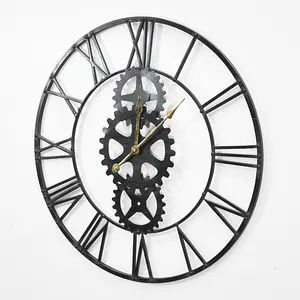 Luckywindカスタム卸売大型金属装飾工業スタイルフレンチヴィンテージ壁時計