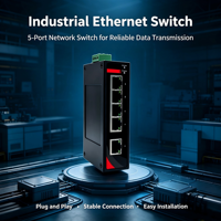 Switch Ethernet industriel non géré sur rail DIN, 16x 10/100Base-T, métal sans ventilateur, large plage de température, pour usage en usine et extérieur
