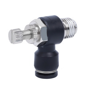 Pneumatic Fittings <b>Quick</b> Plug Copper Plated Nickel Air Hose <b>Connector</b> Adjustable Throttle Valve SL4 M5 6 01 8 02 03 - Product Image 2