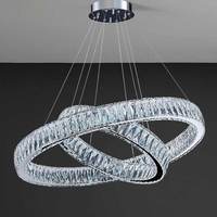 Anneaux Cristal Led Lustre Pendentif Luminaire Cristal Lumière Suspendue Suspension Lumière Pour Salle À Manger Escalier