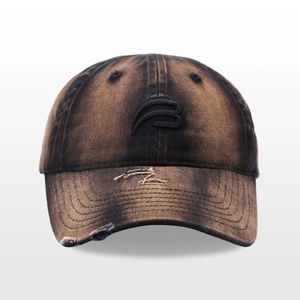 Casquette de baseball déstructurée unisexe en jean délavé 6 panneaux, style papa, imperméable, avec boucle métallique, OEM_ODM - Product Image 1