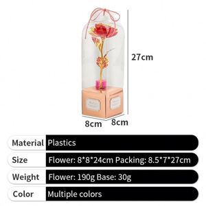 Rosa Roja de Plástico Personalizada para el Día de San Valentín, Flor Seca, Regalo para Mujer, Rosa Luminosa con Caja - Product Image 2