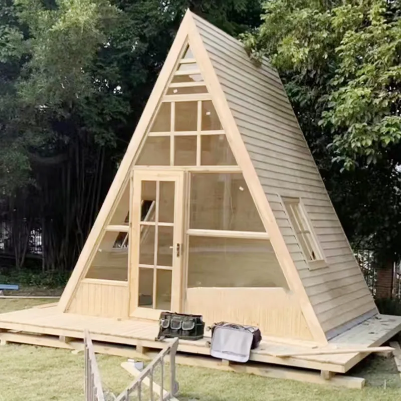 子供用木製キャンプハウス高級モダンLEDライトウッドデザインハウス寝室用