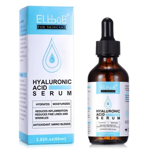 ELbbuB serum asam hialuronat, pelembab organik perawatan kulit antioksidan wajah 60ml produk kulit biasa untuk wajah