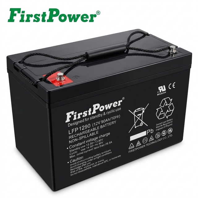 12V 90Ah AGM Battery with Strong Deep Discharge Recovery Capability and High Fault Tolerance for UPS and Security Systems