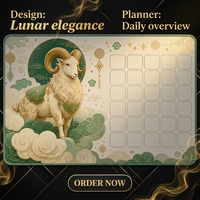 Tapis de bureau calendrier Année du Chèvre en PVC givré, support de planification personnalisé pour la décoration de bureau