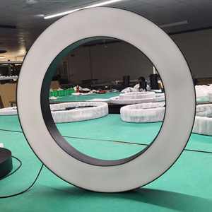 Lustre rond de luxe moderne, lumière suspendue en <span class=keywords><strong>Halo</strong></span>, cristal argenté, lampe suspendue circulaire en perles - Product Image 1