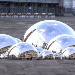 Small Stainless Steel Silver Hemispherical <strong>Wall</strong> <strong>Decor</strong> Art Deco Design Style Metal Crafts for Home &amp; Garden Decoration - Product Image 2