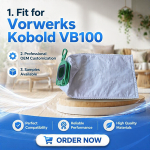 Sac à poussière et filtre moteur de rechange pour aspirateur Vorwerk <span class=keywords><strong>Kobold</strong></span> VB100 FP100, pour fournitures de nettoyage professionnel - Product Image 1