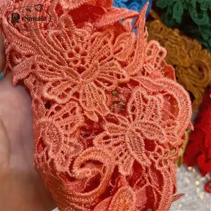 Robes de mariée brodées en dentelle hydrosoluble cousues à la main de style européen, appliques d'images, accessoires vestimentaires en dentelle faits à la main pour le bricolage - Product Image 5