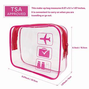 Sac de voyage transparent en polyester approuvé TSA avec fermeture éclair, format quart, conforme aux normes de transport aérien, idéal pour les voyages et les cadeaux - Product Image 4