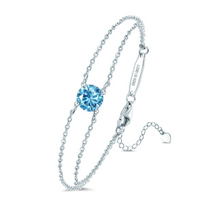 Changda S925 plata esterlina mejor amigo DIY circón cuentas pulsera Multi piedra preciosa ópalo turquesa Mossanite clásico para novia - Product Image 4