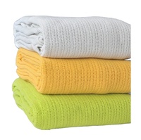 Couverture légère en coton 100% tissé, blanche, unie, respirante, pour la maison, l'hôtel, les voyages