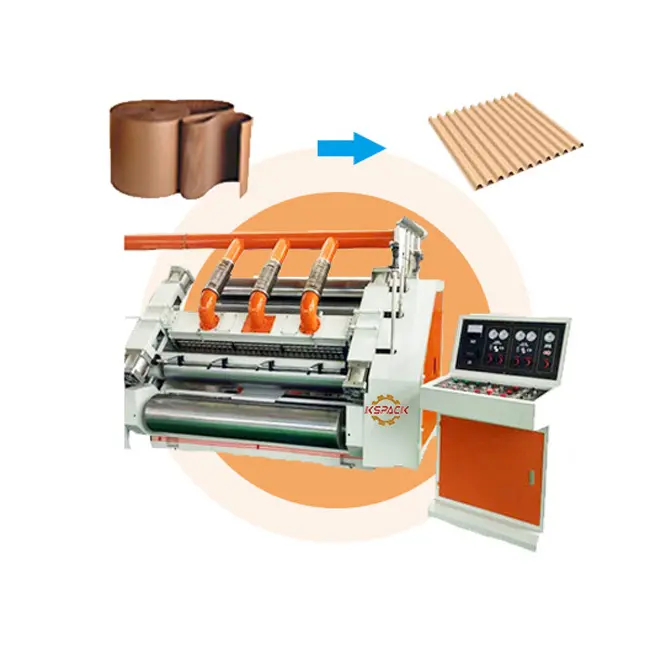 Cassette-type single facer line dedicated to the fabrication of corrugated fingerless gloves.