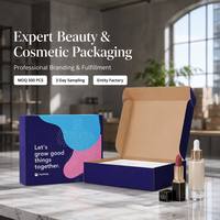 Boîte d'expédition pliable chic en carton ondulé coloré pour l'emballage de produits de beauté, maquillage, cosmétiques, boîte d'abonnement pour envoi postal
