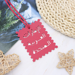 Breloques de sac en cuir avec lettres arabes carrées, thème Jour National, motifs cartes des Émirats arabes unis, Arabie Saoudite, Oman, pendentifs pour sac à main et sac à dos - Product Image 5