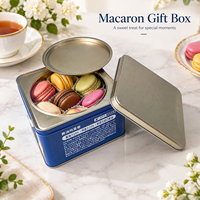 Boîte en métal personnalisable JYB pour macarons carrés, biscuits, rouleaux d'œufs, snacks, chocolats – Emballage cadeau pour mariages et événements professionnels