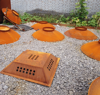 Populaire Brasero en acier pour feu de bois, Table de foyer design avec chaises, Barbecue de jardin en métal pour camping, compatible charbon de bois, en fer