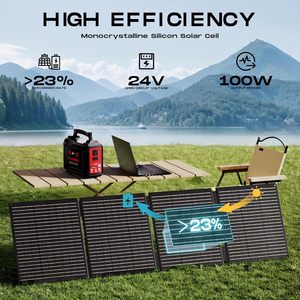Panel Solar Portátil de 100W, IP68 Impermeable, 100 Vatios, 20V, Plegable, >23% de Alta Eficiencia - Product Image 6