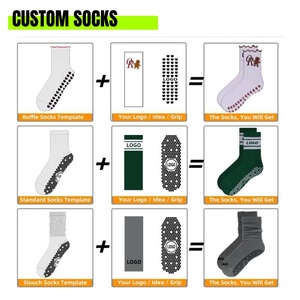 <span class=keywords><strong>Chaussettes</strong></span> de yoga pour femmes POPSOX, design personnalisé, faible MOQ, respirantes, pour fitness et Pilates, antidérapantes, avec grip personnalisé. - Product Image 2
