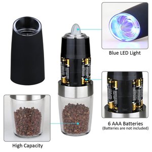 เครื่องบดพริกไทยไฟฟ้าเครื่องบดเกลือและพริกไทยทำจากสเตนเลสปรับได้ OEM & ODM - Product Image 6