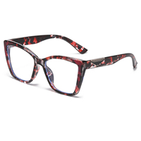 Gafas de Ojo de Gato Anti-Luz Azul para Mujer, Venta al por Mayor, Set de 4 Piezas, Patrón de Mármol, Montura Completa de PC, Lentes Transparentes, Gafas Decorativas de Moda