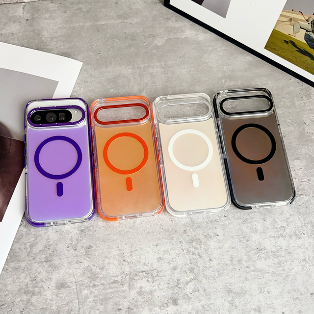 Gradient Color Strong Magnetic Phone Case for Google Pixel 9 Pro XL 5G Wireless Charging Anti-skid Cover for Pixel 10 Pro XL 5G