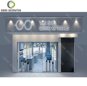 Exquisite Optical Shop Interior Design Wood Eyewear Display Cabinet Customized Multi-Layer Eyeglasses Display Cabinet With Light - Product Image 5