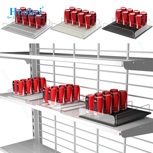 Estante de gravedad, organizador de bebidas con rodillo para nevera, despensa, resorte cargado, lata de refresco, dispensador de refresco, ancho, empujador de bebidas, deslizamiento - Product Image 4